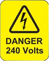 59768 - Danger 240 Volts - Self Adhesive Labels - 50mm x 40mm, 100 Pack
