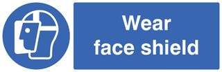 25001G - Wear Face Shield - Self Adhesive Sign - 100mm x 300mm