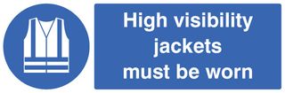 25452M - Hi-Vis Jackets Must Be Worn - Self Adhesive Sign - 200mm x 600mm