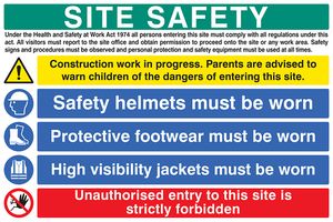16447W - Site Safety Instructions - Plastic Sign - 600mm x 900mm