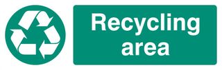 16611M - Recycling Area - Plastic Sign - 200mm x 600mm