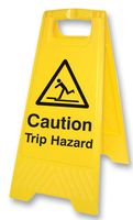 58521 - Caution Trip Hazard - Yellow Plastic A-Frame Floor Sign, 575mm
