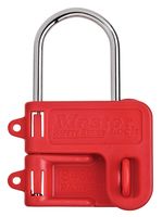 S430 - 4mm Steel Lockout Hasp with Red Plastic Handle - 1" (25mm) Jaw Clearance