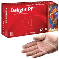 38229 - Delight PF Premium Clear Vinyl Gloves - X Large, 100 Pack