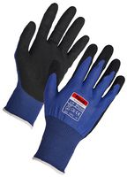 PG33012 - Nitrile Dipped Cut Resistant Grip Gloves, Blue/Black Medium