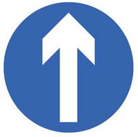 58783 - One Way Symbol Self Adhesive Floor Marking Safety Sign - 400mm Diameter