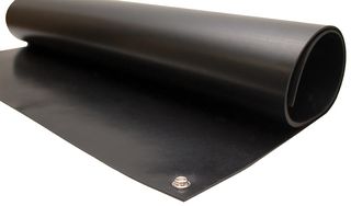 ESDF010005 - ESD Rubber Floor Mat, Black - 0.6m x 1.2m x 3mm