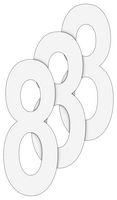 GH6988 - Number 8 - Wheelie Bin Self Adhesive Waterproof Sticker Numbers, 3 Pack