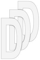 GH698D - Letter D - Wheelie Bin Self Adhesive Waterproof Sticker Letters, 3 Pack