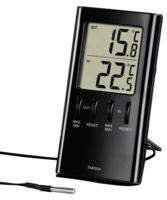 00186367 - Indoor/Outdoor Digital Thermometer, Black