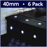 16135 - 40mm LED Decking Lights, White 6 Pack