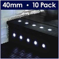16137 - 40mm LED Decking Lights, White 10 Pack