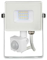 435 VT-10-S - 10W LED Floodlight with PIR, 6400K, 800lm, White, IP65