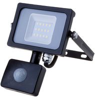 437 VT-10-S - 10W LED Floodlight with PIR, 4000K, 800lm, Black, IP65
