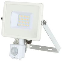 450 VT-20-S - 20W LED Floodlight with PIR, 6400K, 1600lm, White, IP65