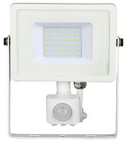 459 VT-30-S - 30W LED Floodlight with PIR, 6400K, 2400lm, White, IP65