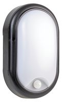 S12972 - 15W Oval LED Bulkhead with PIR, 1105lm, 4000K, IP54