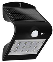 LEXS22B40 - 1.5W Solar LED Wall Light with PIR Sensor, 220lm, 4000K, Black, IP65