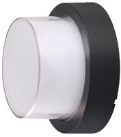 VT-828 8541 - 12W Round LED Wall Light, Black, 900lm, 3000K, IP65
