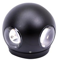 VT-834 8554 - 4W Round LED Wall Light, Black, 440lm, 4000K, IP65
