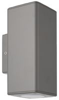 PEL00832-GRY - Outdoor Up and Down Squared Wall Light, IP44, Grey