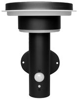 4058075392724 - 6W Endura Style Double Circle Solar Wall Light, 3000K, Warm White, 400lm, IP44, Black