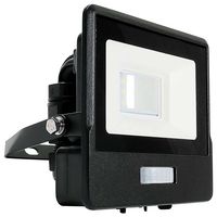 VT-118S-B 20257 - 10W LED Floodlight with PIR, 4000K, 735lm, Black, IP65