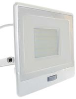 VT-158S-1-W 20302 - 50W LED Floodlight with PIR, 4000K, 4000lm, White, IP65