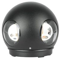 VT-834 218554 - 4W Round LED Wall Light, 428lm, 4000K, IP65, Black