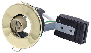 VT-701CL 7024 - Canless Fire Rated GU10 Fitting, Polished Brass, IP20