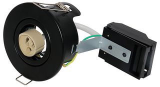 VT-703CL 7791 - Tilting Canless Fire Rated GU10 Fitting, Black, IP20