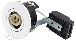 VT-703CL 7027 - Tilting Canless Fire Rated GU10 Fitting, Satin White, IP20
