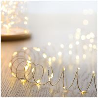 LS230113WW - 100 LED Solar Microbrights Pinwire String Lights, Warm White, IP44, 5m
