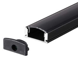 VT-8113 2873 - 2m Mounting Kit with Diffuser for LED Strip Surface, 17.4x7mm, Black