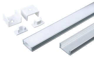 VT-8113 3355 - 2m Mounting Kit with Diffuser for LED Strip Surface, 17.4x7mm, Silver