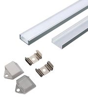 VT-9327 - 2m Mounting Kit with Diffuser for LED Strip Surface, 15.5x5.9mm, Silver