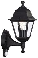 71422/01/30 - Outdoor Wall Lantern with PIR, IP44, Black