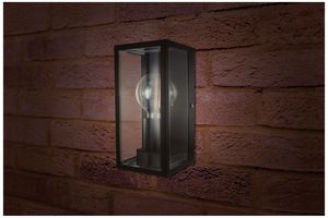 ILDEA036 - Outdoor Lantern Wall Light, IP44, Black