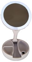 2000 - Rechargeable LED Illuminated Foldaway Vanity Mirror, White