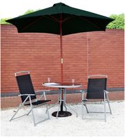 P27B - 2.4m Wooden Black Garden Parasol