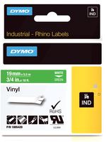 1805420 - Coloured Vinyl Label Tape - 19mm x 5.5m White on Green