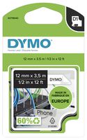 S0718040 - D1 Flexible High-Performance Label Tape 12mm x 3.5m Black on White