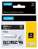 DYMO 1805432 - Industrial Vinyl Label Tape - 24mm x 5.5m, White on Black