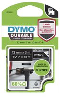 1978365 - D1 Durable Label Tape - 12mm x 3m White on Black