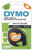 S0718850 - LetraTAG Iron on Tape 12mm x 2m,  Black on White