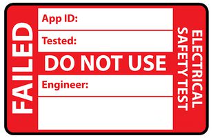 LDFAISA - Self Adhesive PAT Test Fail Labels, Pack of 50