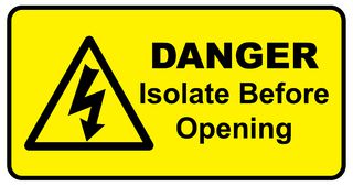 LDWIBOSA - Danger Isolate Before Opening, Pack of 18