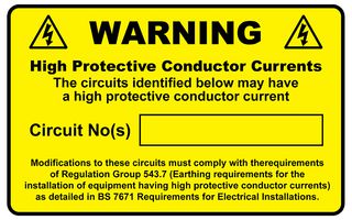 LDWHPCSA - Warning High Protective Conductors Labels, Pack of 12