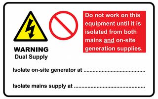 LDWDSSA - Dual Supply Notice Labels, Pack of 12