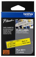 FLE6511 - P-Touch Die-Cut Tape Casette, Black on Yellow, 21mm